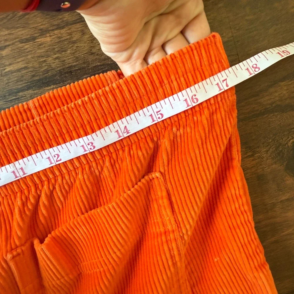 VTG Ocean Pacific OP‎ Mens Orange Corduroy Shorts Elastic Waist 30 32